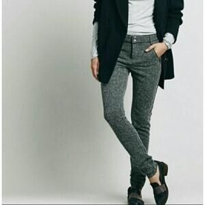 FP Tweed Slacks pants black gray with pockets size small Tall